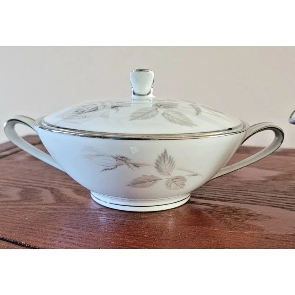 Noritake Fine China 6002 Melrose Creamer and Sugar with Lid